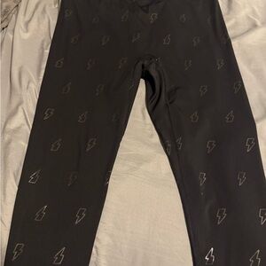 Women's Black Lightning Pattern Leggings